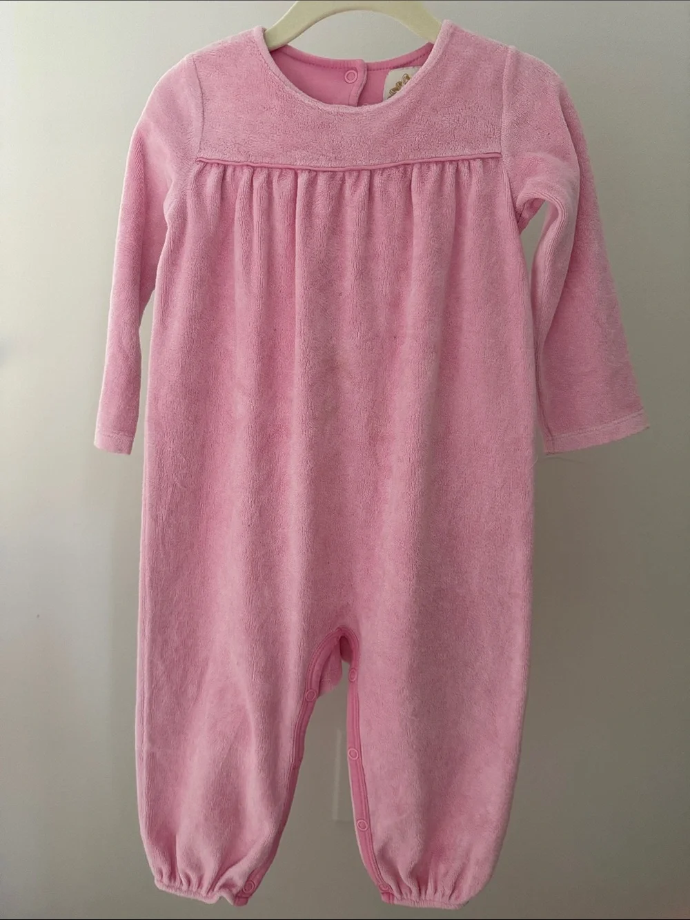 The Beaufort Bonnet Company Pink Plush Footed One-Piece